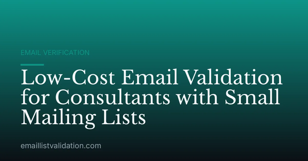 Low-Cost Email Validation for Consultants with Small Mailing Lists