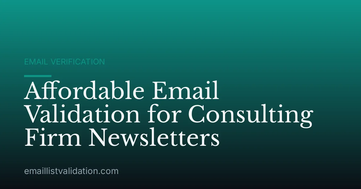 Affordable Email Validation for Consulting Firm Newsletters