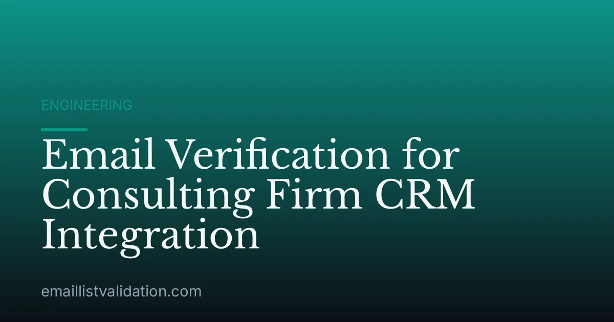 Email Verification for Consulting Firm CRM Integration