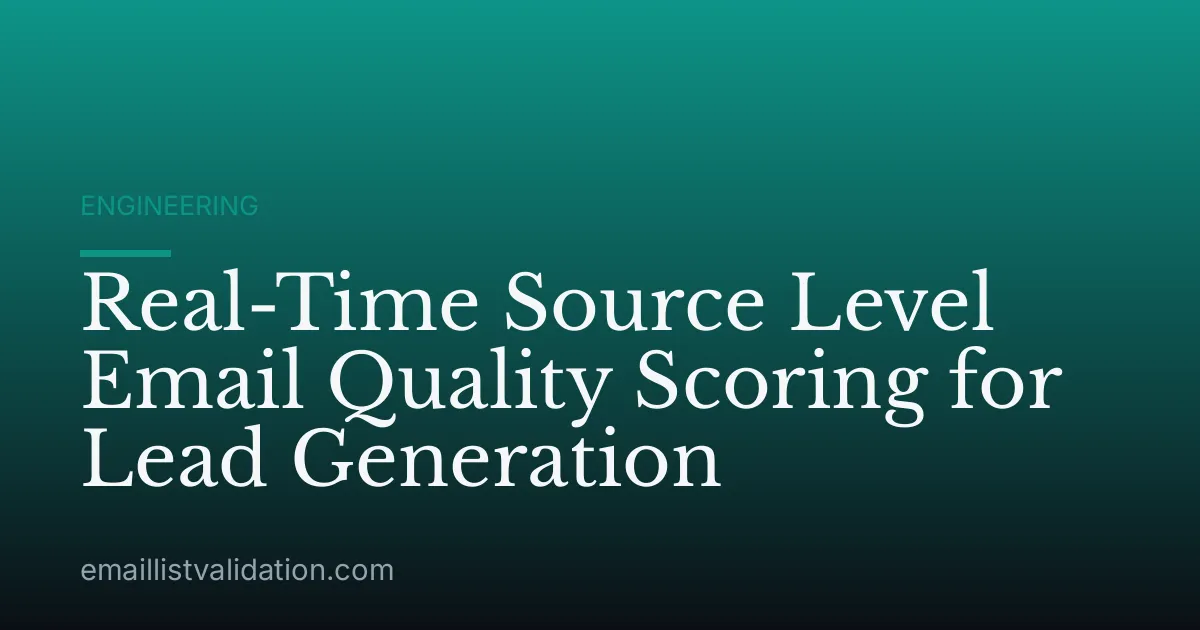 Real-Time Source Level Email Quality Scoring for Lead Generation