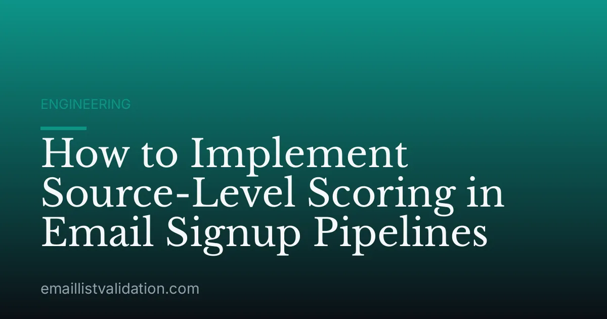 How to Implement Source-Level Scoring in Email Signup Pipelines