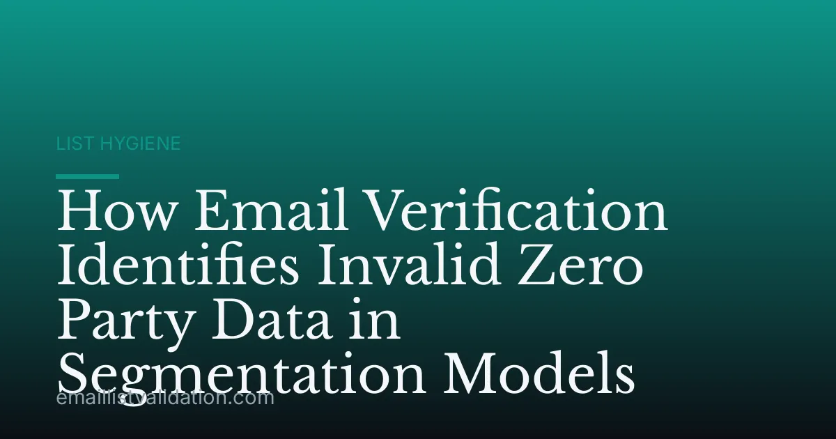 How Email Verification Identifies Invalid Zero Party Data in Segmentation Models