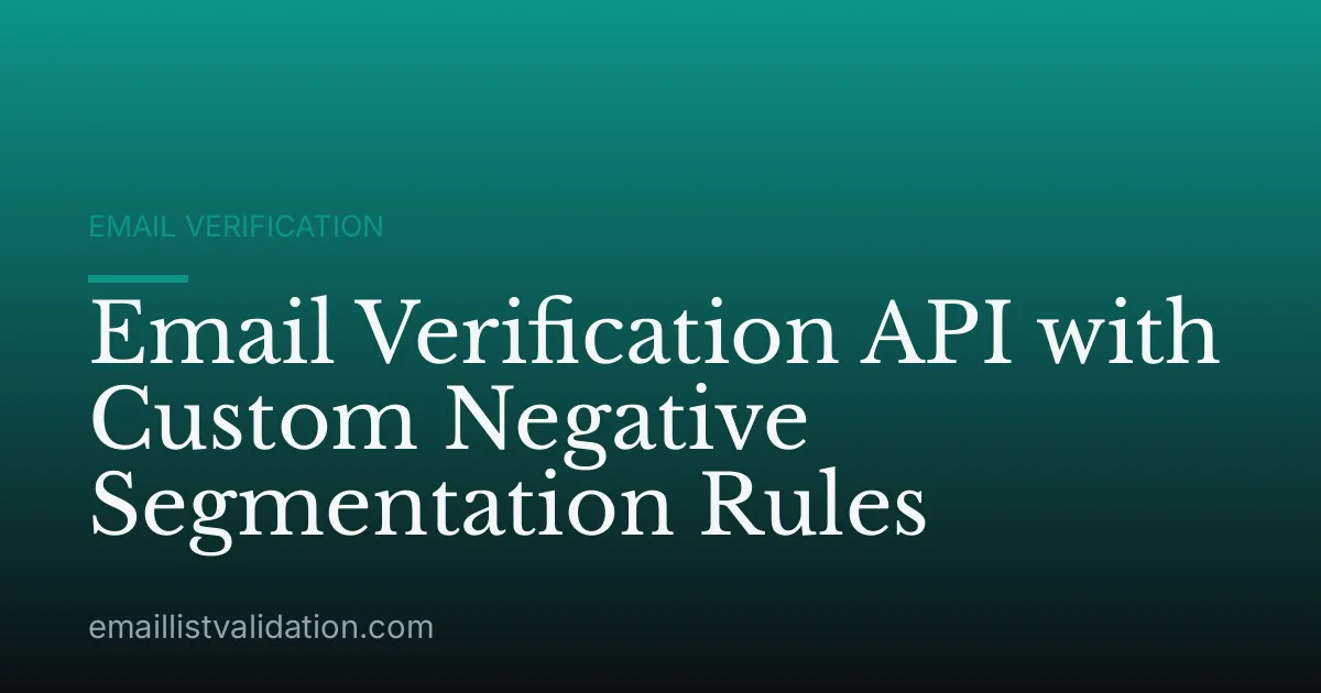 Email Verification API with Custom Negative Segmentation Rules