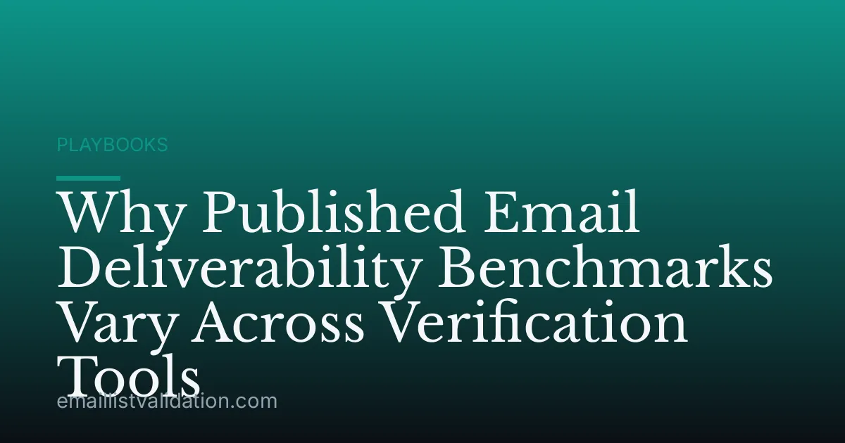Why Published Email Deliverability Benchmarks Vary Across Verification Tools