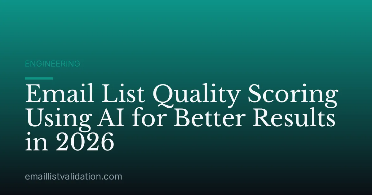 Email List Quality Scoring Using AI for Better Results in 2026