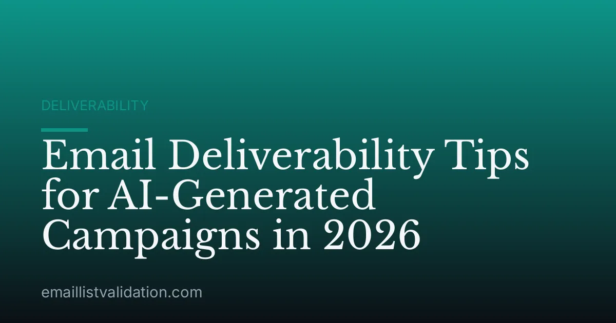 Email Deliverability Tips for AI-Generated Campaigns in 2026