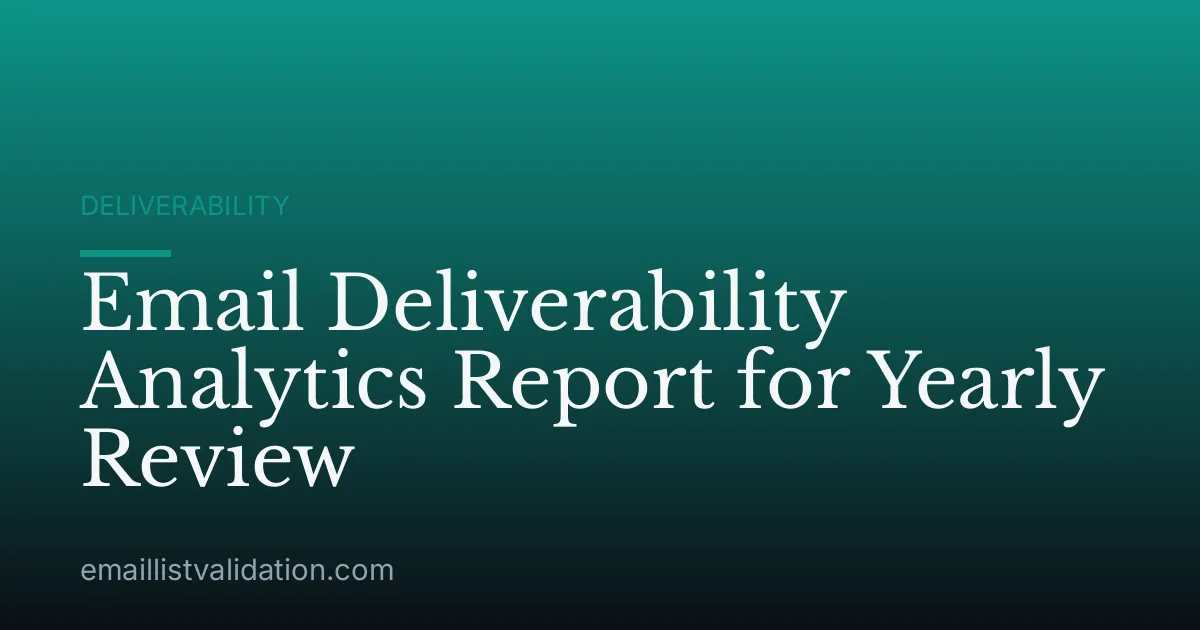 Email Deliverability Analytics Report for Yearly Review