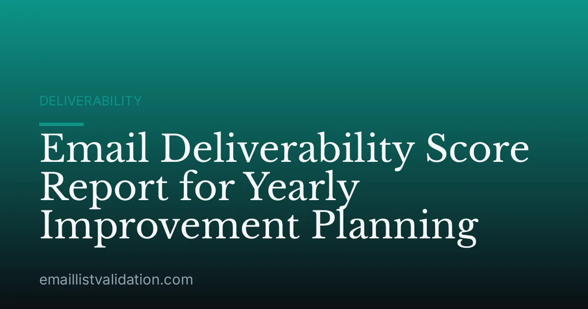 Email Deliverability Score Report for Yearly Improvement Planning