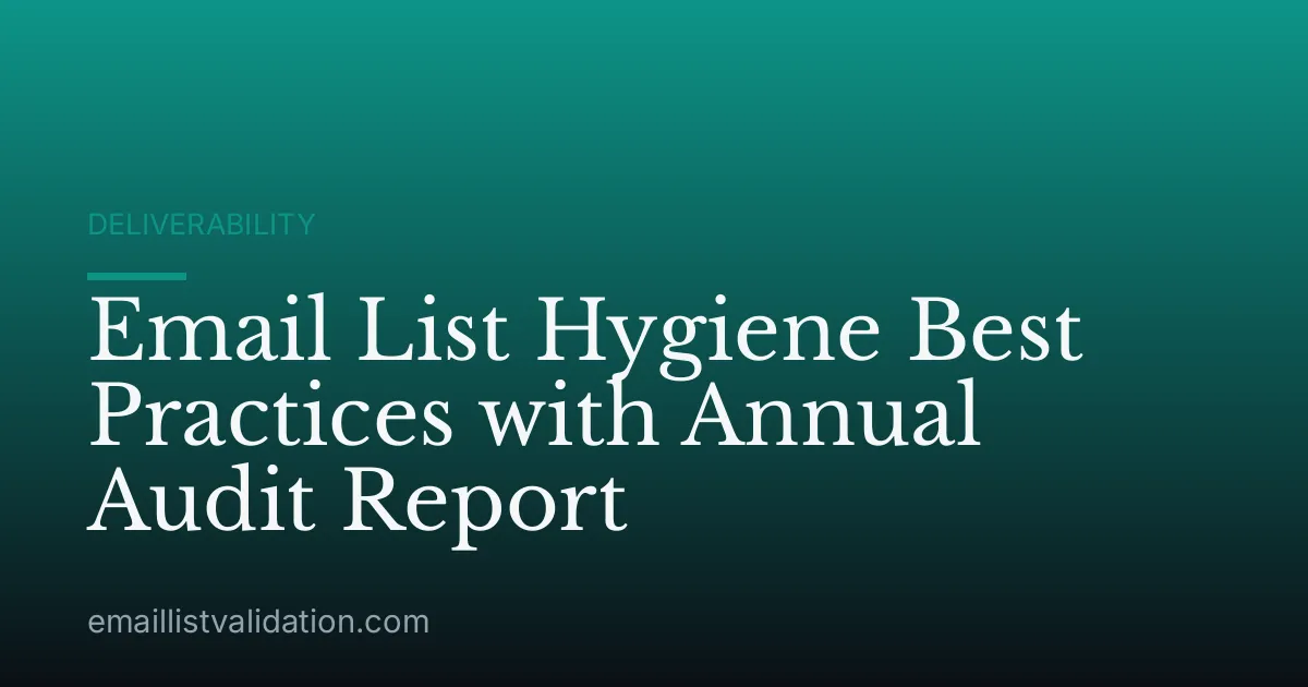 Email List Hygiene Best Practices with Annual Audit Report