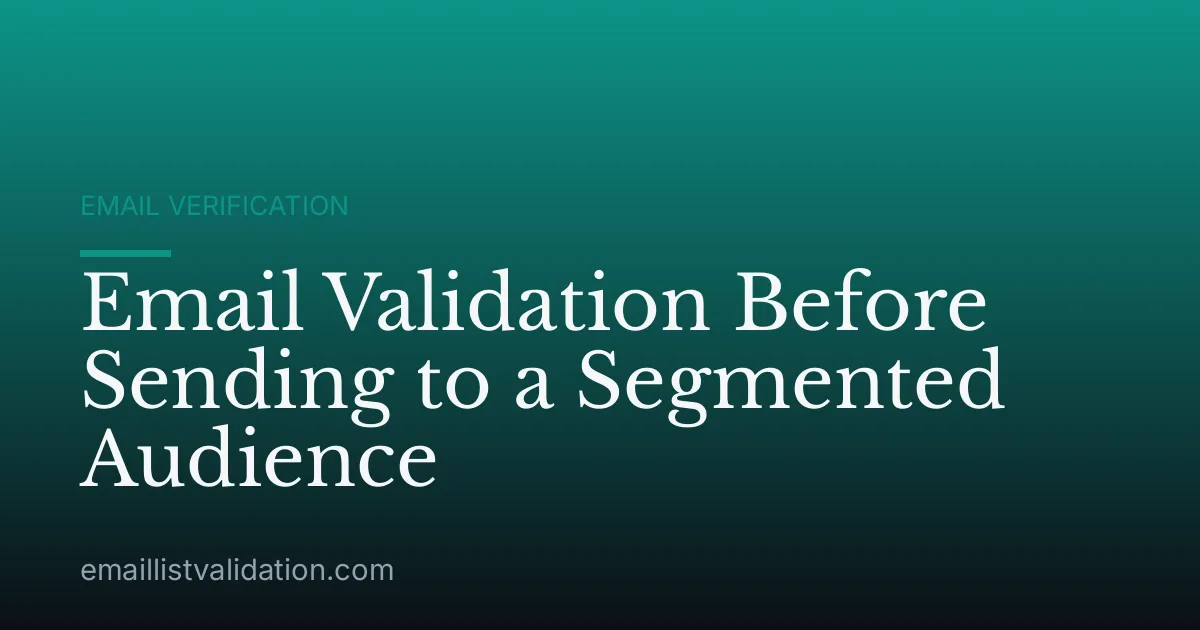 Email Validation Before Sending to a Segmented Audience