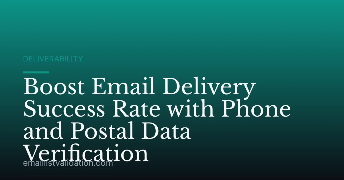 Boost Email Delivery Success Rate with Phone and Postal Data Verification