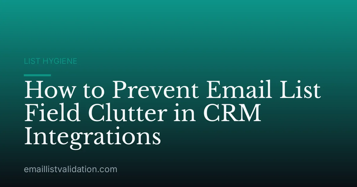 How to Prevent Email List Field Clutter in CRM Integrations