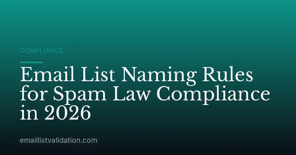 Email List Naming Rules for Spam Law Compliance in 2026