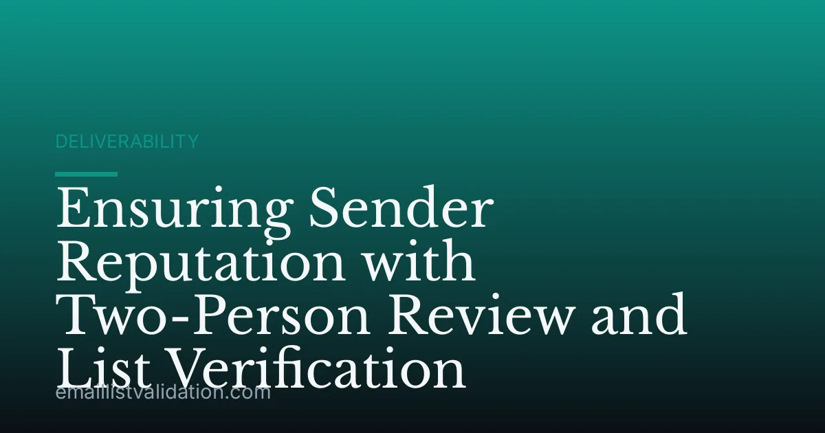 Ensuring Sender Reputation with Two-Person Review and List Verification