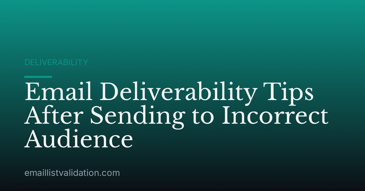 Email Deliverability Tips After Sending to Incorrect Audience