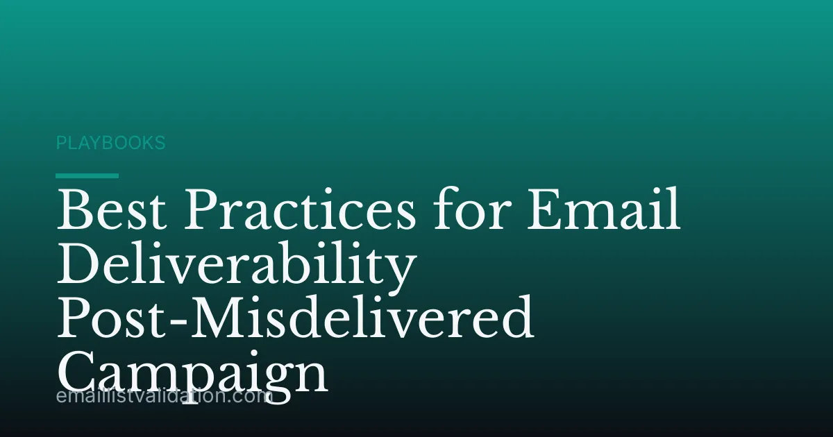 Best Practices for Email Deliverability Post-Misdelivered Campaign