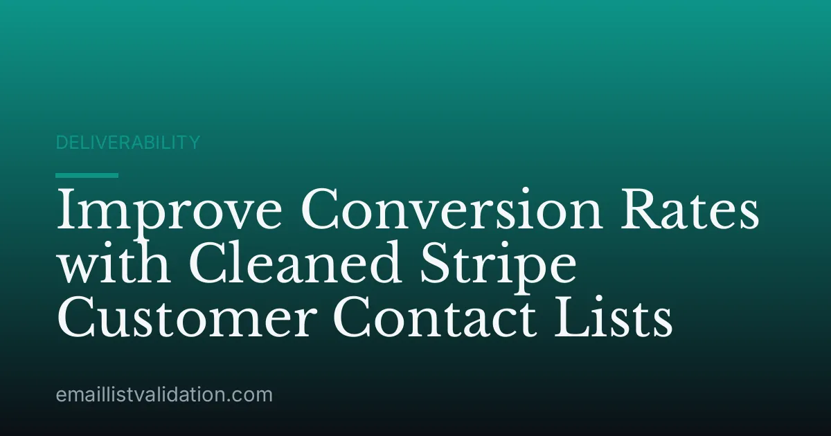 Improve Conversion Rates with Cleaned Stripe Customer Contact Lists