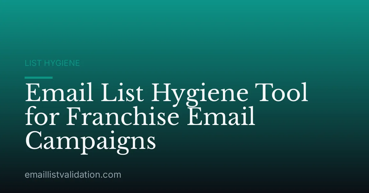 Email List Hygiene Tool for Franchise Email Campaigns