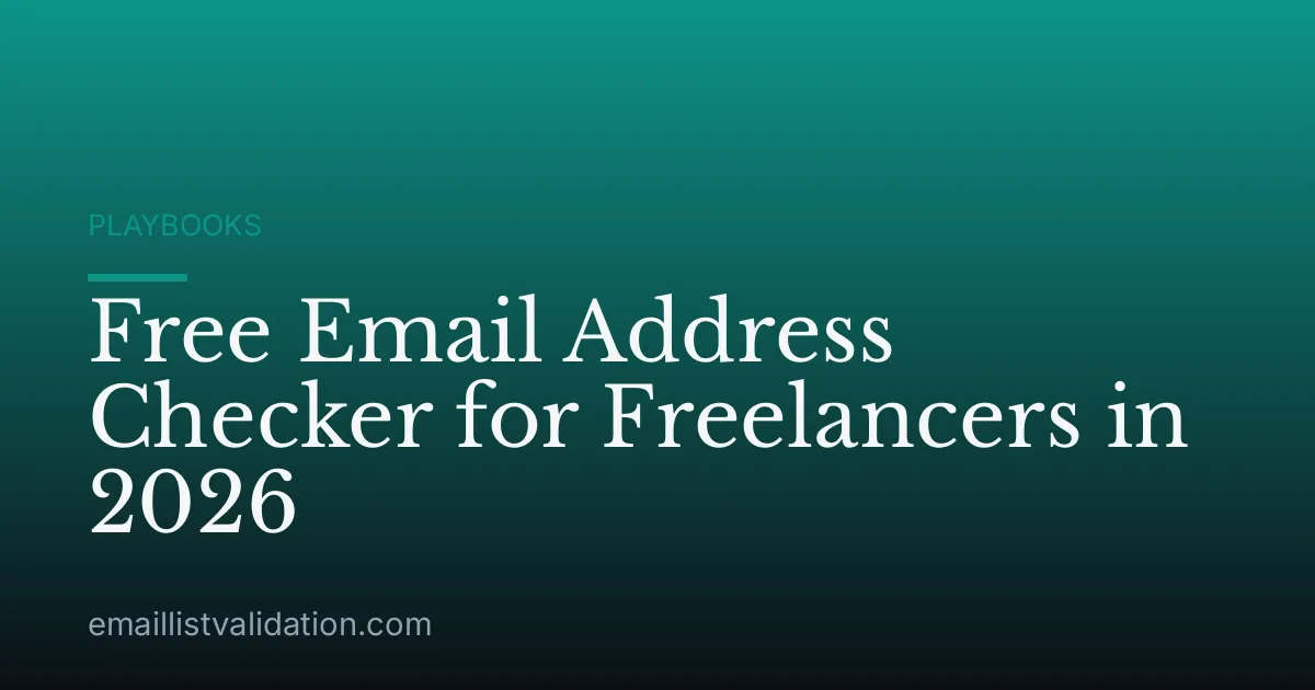 Free Email Address Checker for Freelancers in 2026