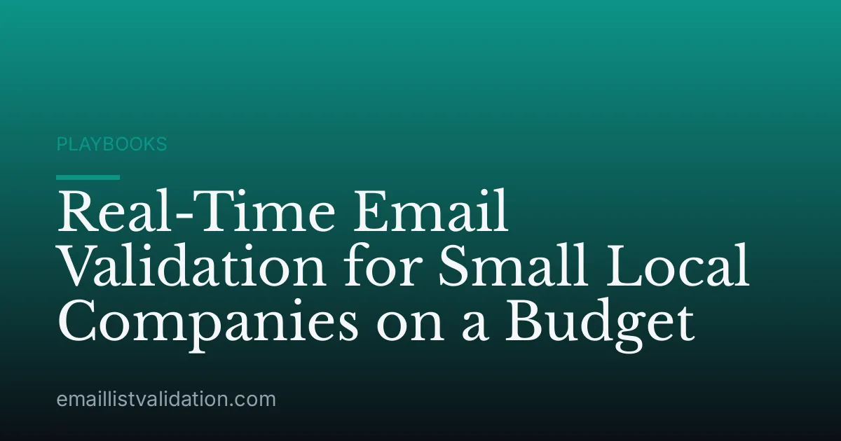 Real-Time Email Validation for Small Local Companies on a Budget