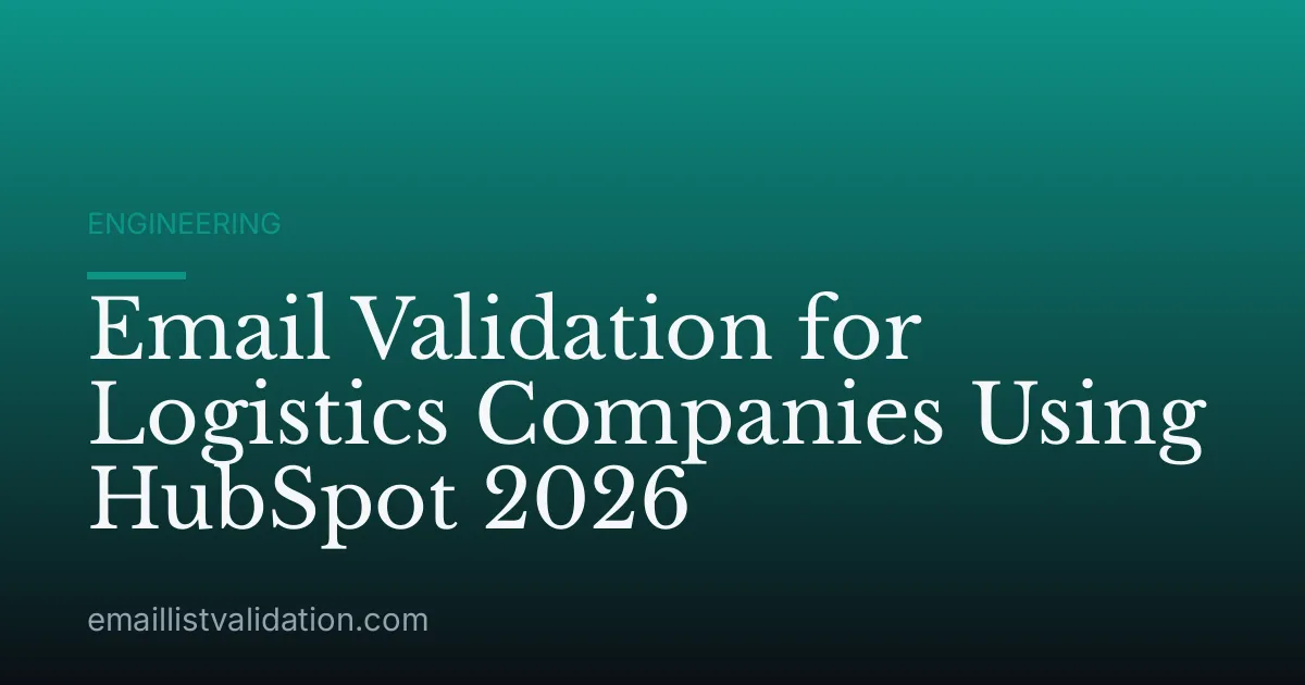 Email Validation for Logistics Companies Using HubSpot 2026