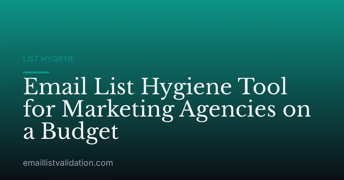 Email List Hygiene Tool for Marketing Agencies on a Budget