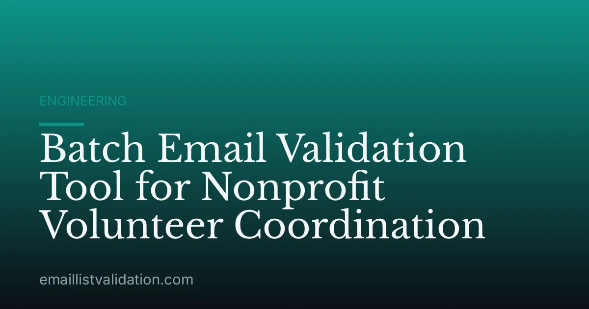 Batch Email Validation Tool for Nonprofit Volunteer Coordination