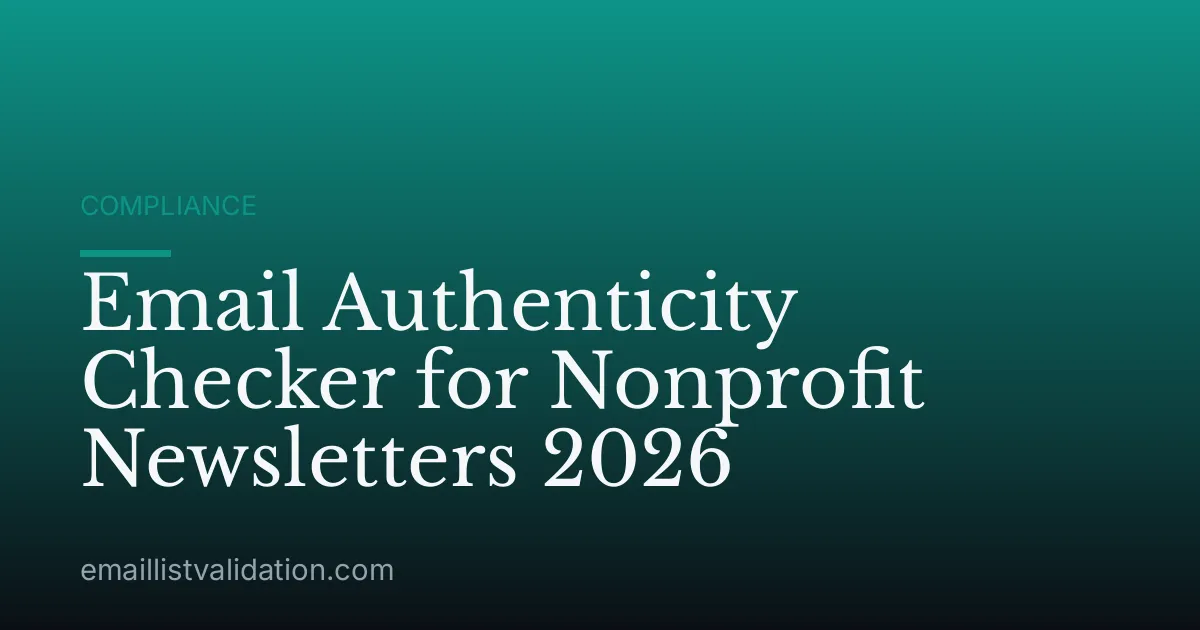 Email Authenticity Checker for Nonprofit Newsletters 2026
