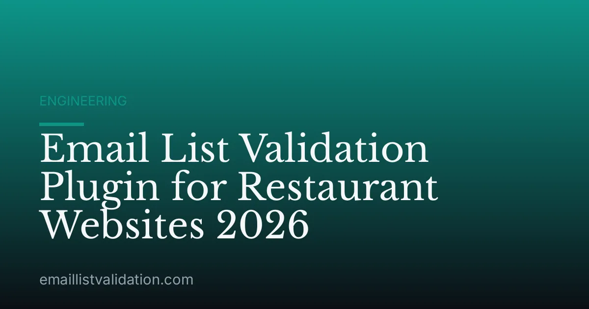 Email List Validation Plugin for Restaurant Websites 2026