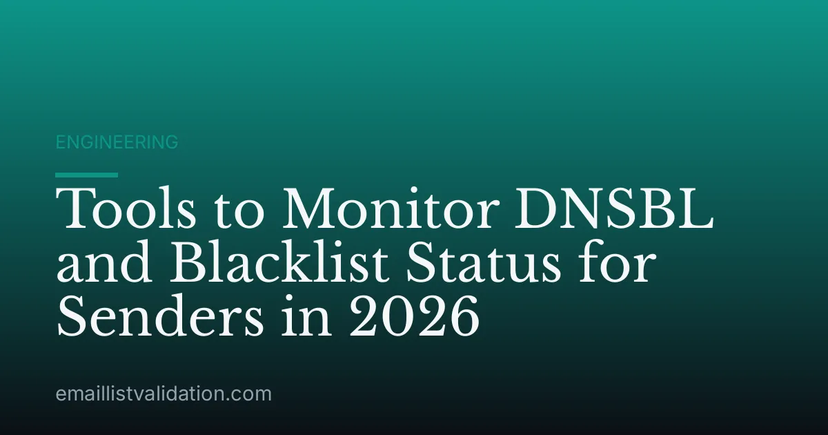 Tools to Monitor DNSBL and Blacklist Status for Senders in 2026
