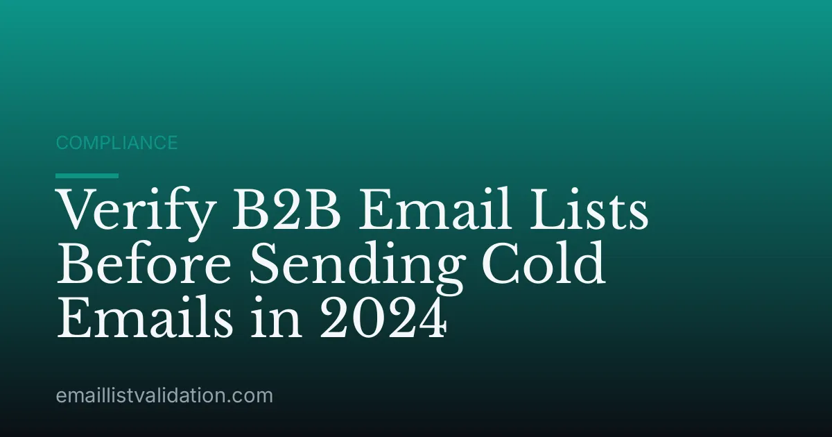 Verify B2B Email Lists Before Sending Cold Emails in 2024