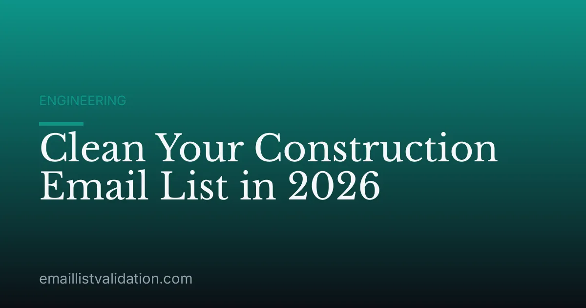 Clean Your Construction Email List in 2026