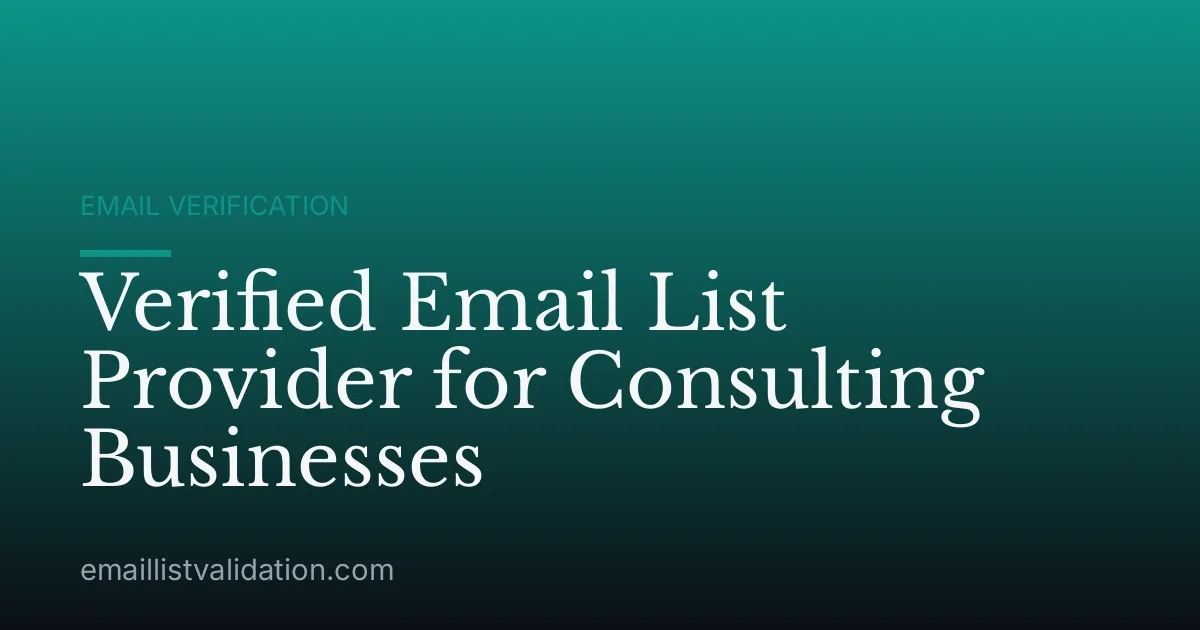 Verified Email List Provider for Consulting Businesses