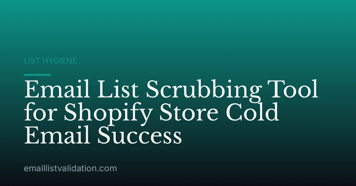 Email List Scrubbing Tool for Shopify Store Cold Email Success