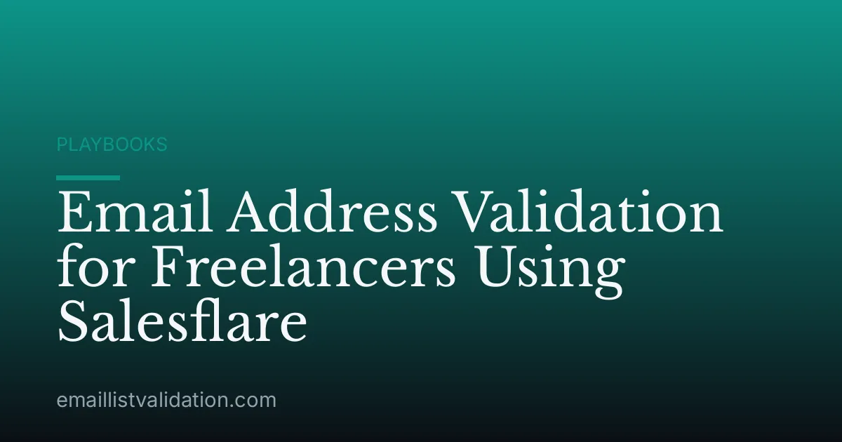 Email Address Validation for Freelancers Using Salesflare