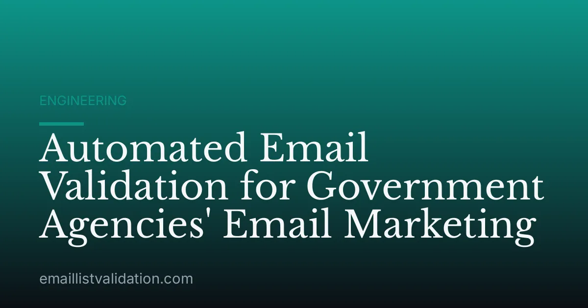 Automated Email Validation for Government Agencies' Email Marketing