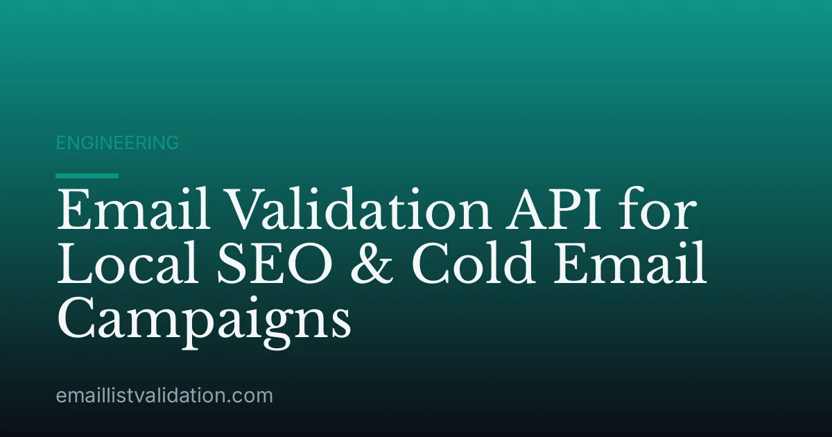 Email Validation API for Local SEO & Cold Email Campaigns