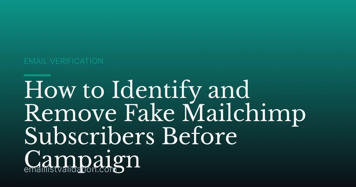 How to Identify and Remove Fake Mailchimp Subscribers Before Campaign