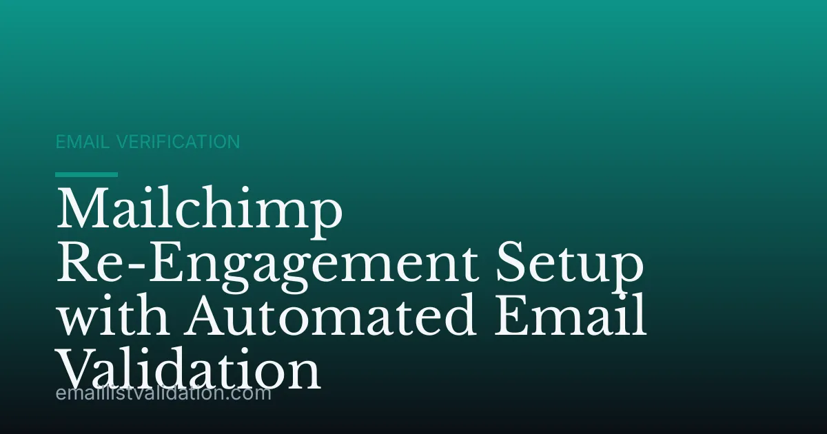 Mailchimp Re-Engagement Setup with Automated Email Validation