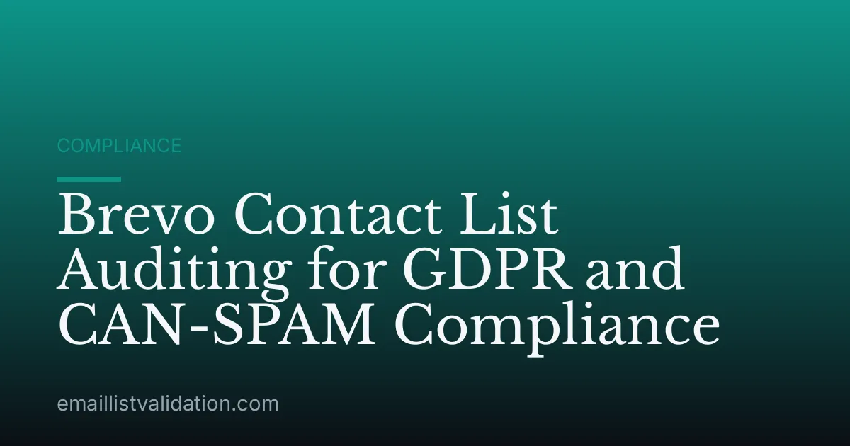 Brevo Contact List Auditing for GDPR and CAN-SPAM Compliance