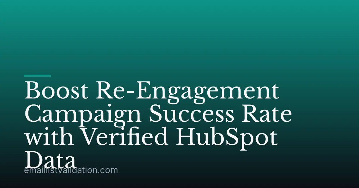 Boost Re-Engagement Campaign Success Rate with Verified HubSpot Data