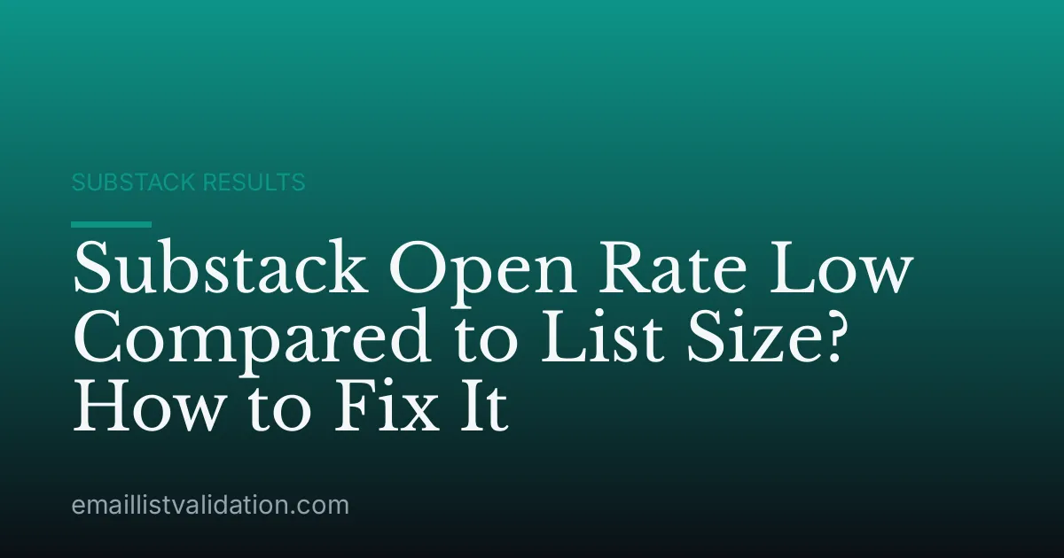 Substack Open Rate Low Compared to List Size? How to Fix It