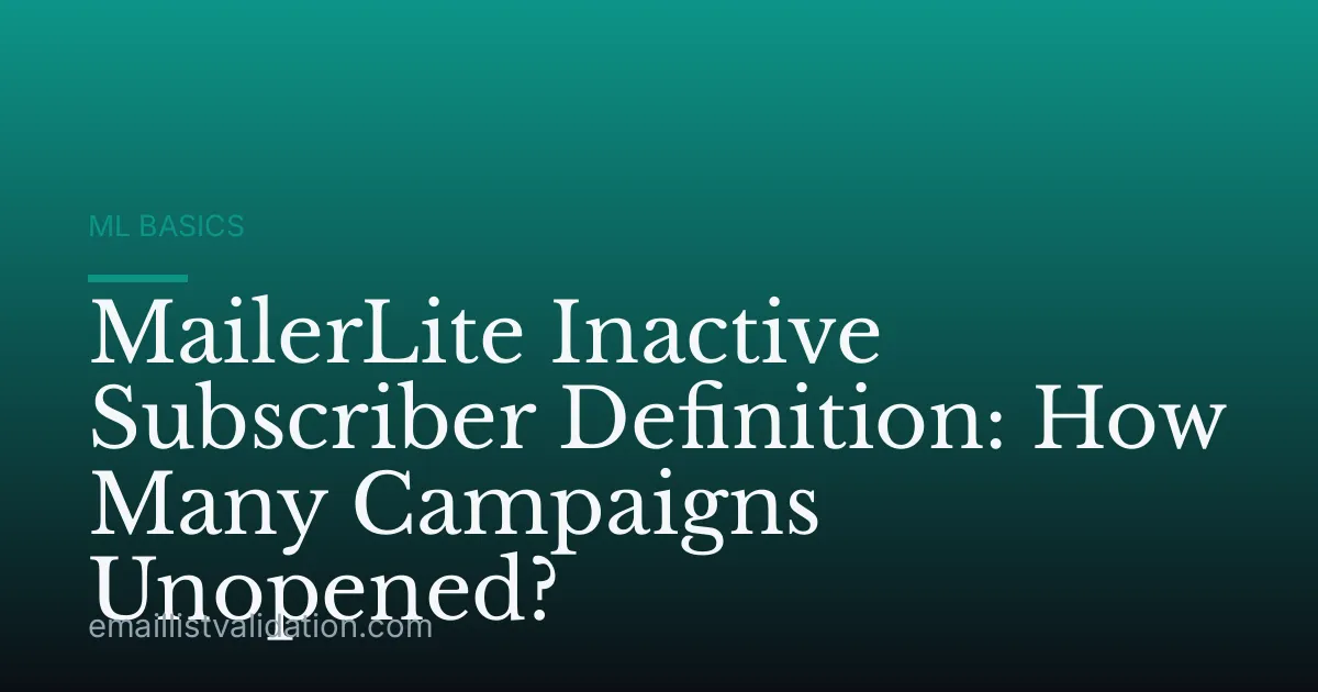 MailerLite Inactive Subscriber Definition: How Many Campaigns Unopened?