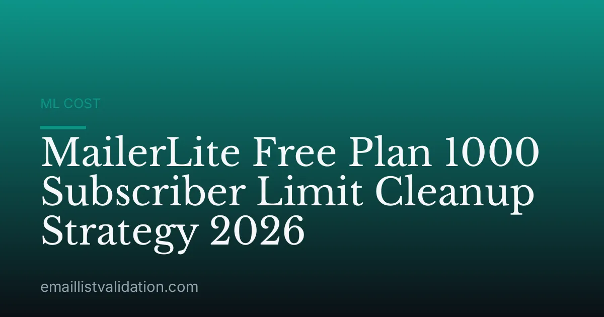 MailerLite Free Plan 1000 Subscriber Limit Cleanup Strategy 2026