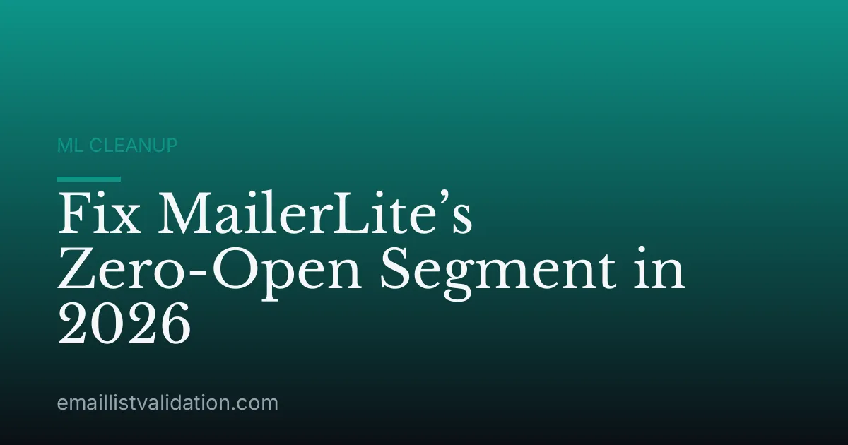 Fix MailerLite’s Zero-Open Segment in 2026