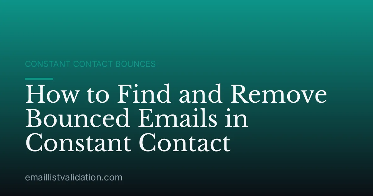How to Find and Remove Bounced Emails in Constant Contact