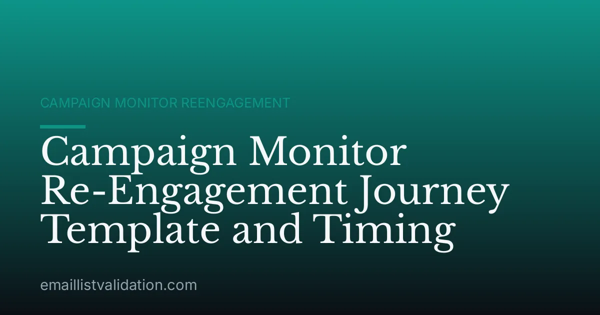 Campaign Monitor Re-Engagement Journey Template and Timing