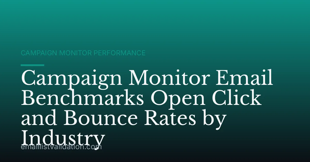 Campaign Monitor Email Benchmarks Open Click and Bounce Rates by Industry