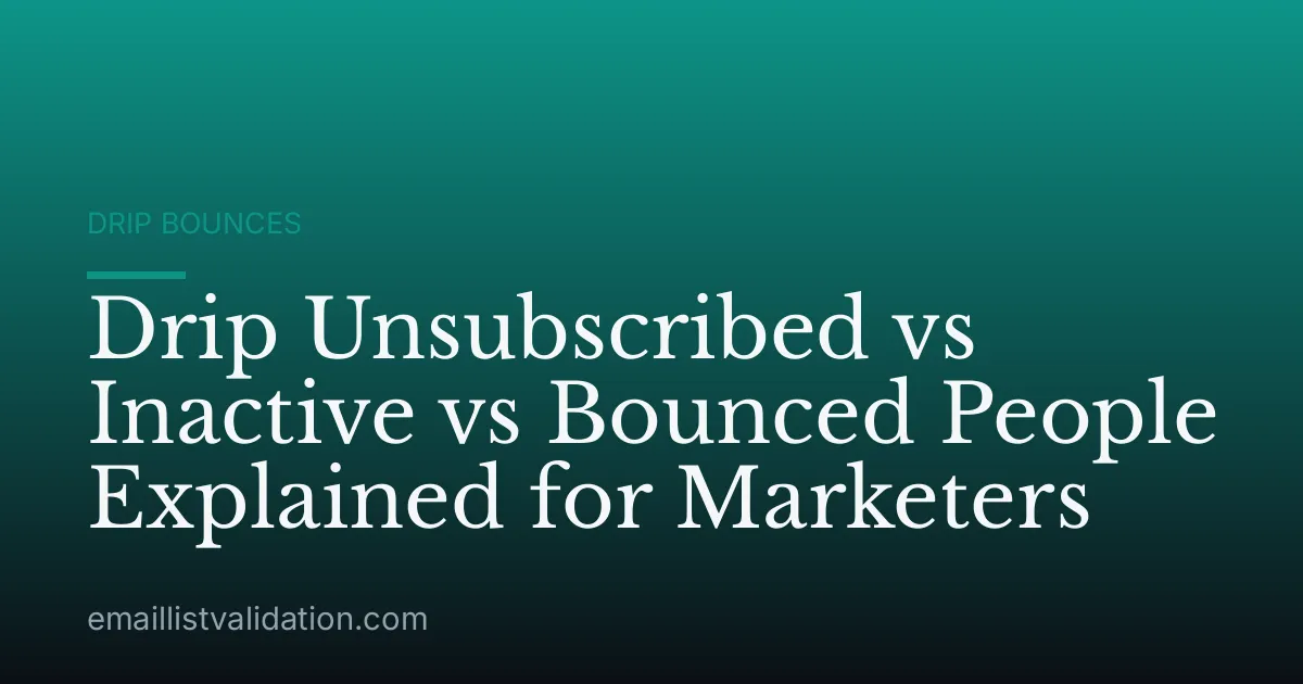Drip Unsubscribed vs Inactive vs Bounced People Explained for Marketers