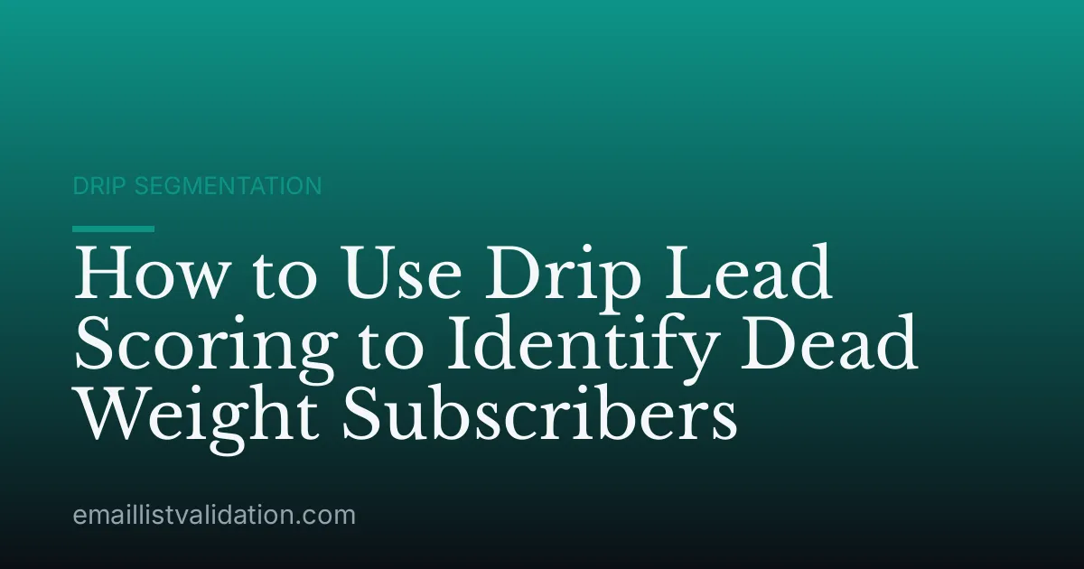 How to Use Drip Lead Scoring to Identify Dead Weight Subscribers